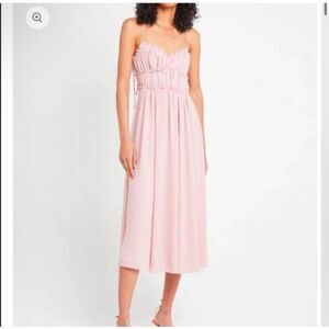 Anthopology O.P.T. One Pretty Time Pink Gigi Chiffon Midi Dress in Blush…